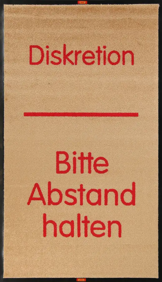 Diskretionsmatte mit Aufschrift Bitte Abstand halten für Apotheken