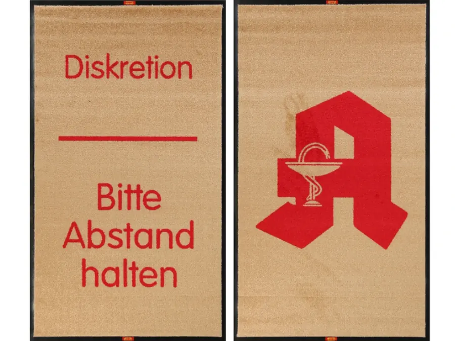 Mattenset für Apotheken: Diskretionsmatte und Apotheken-Logo-Matte
